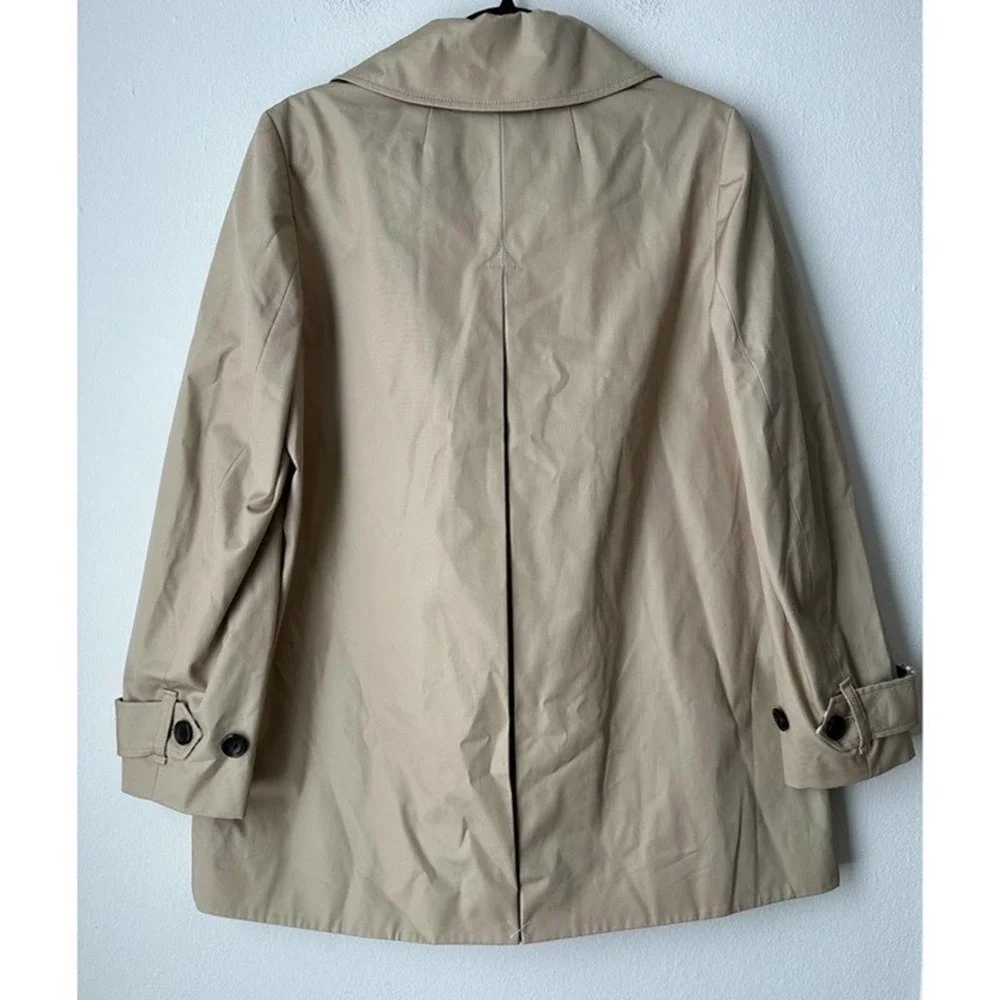 J.Crew Pleated Trench Coat Italian Wool Lapel - Picture 6 of 6